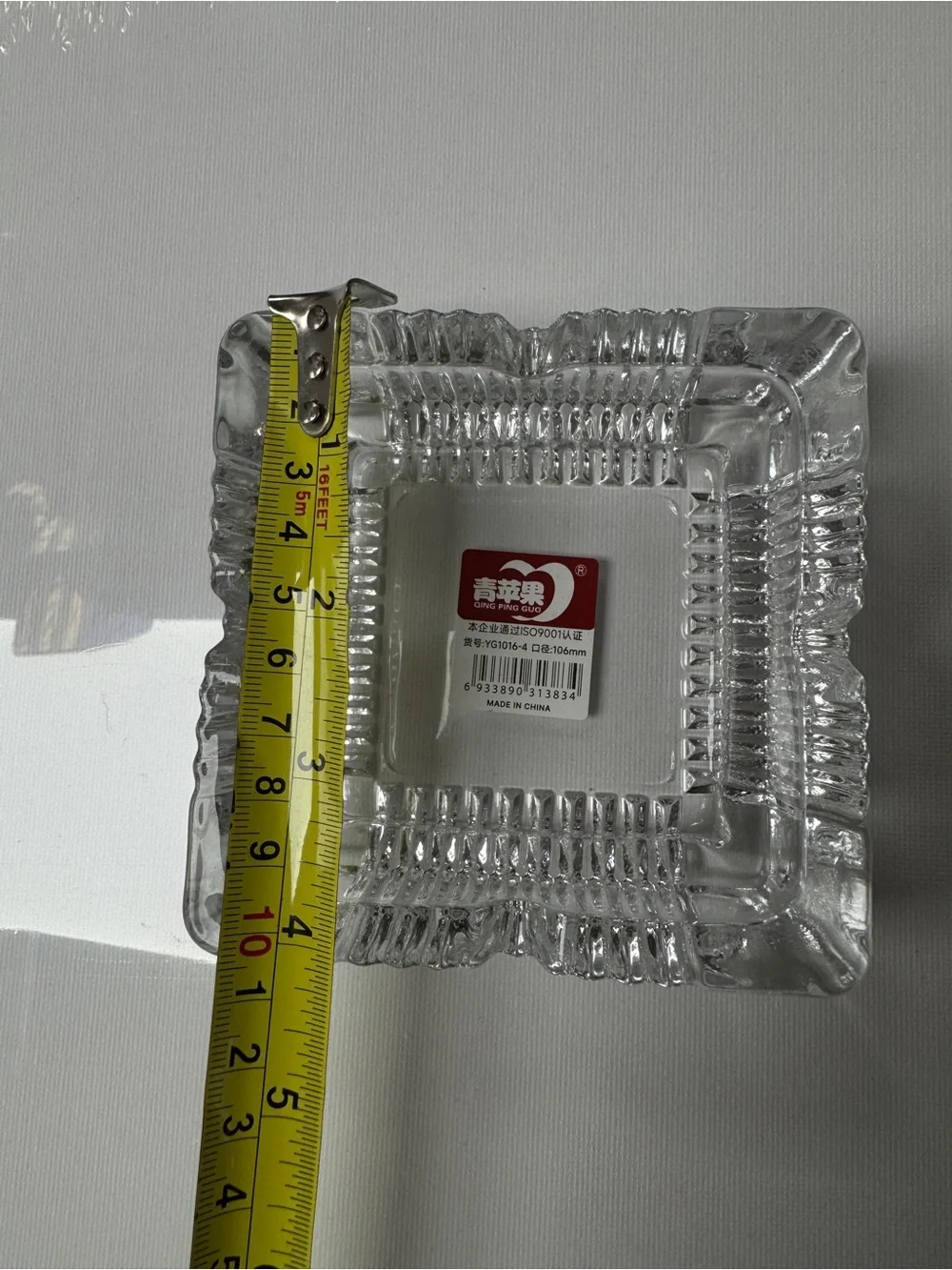 Deli Glass Ashtray 4”x4” (New)